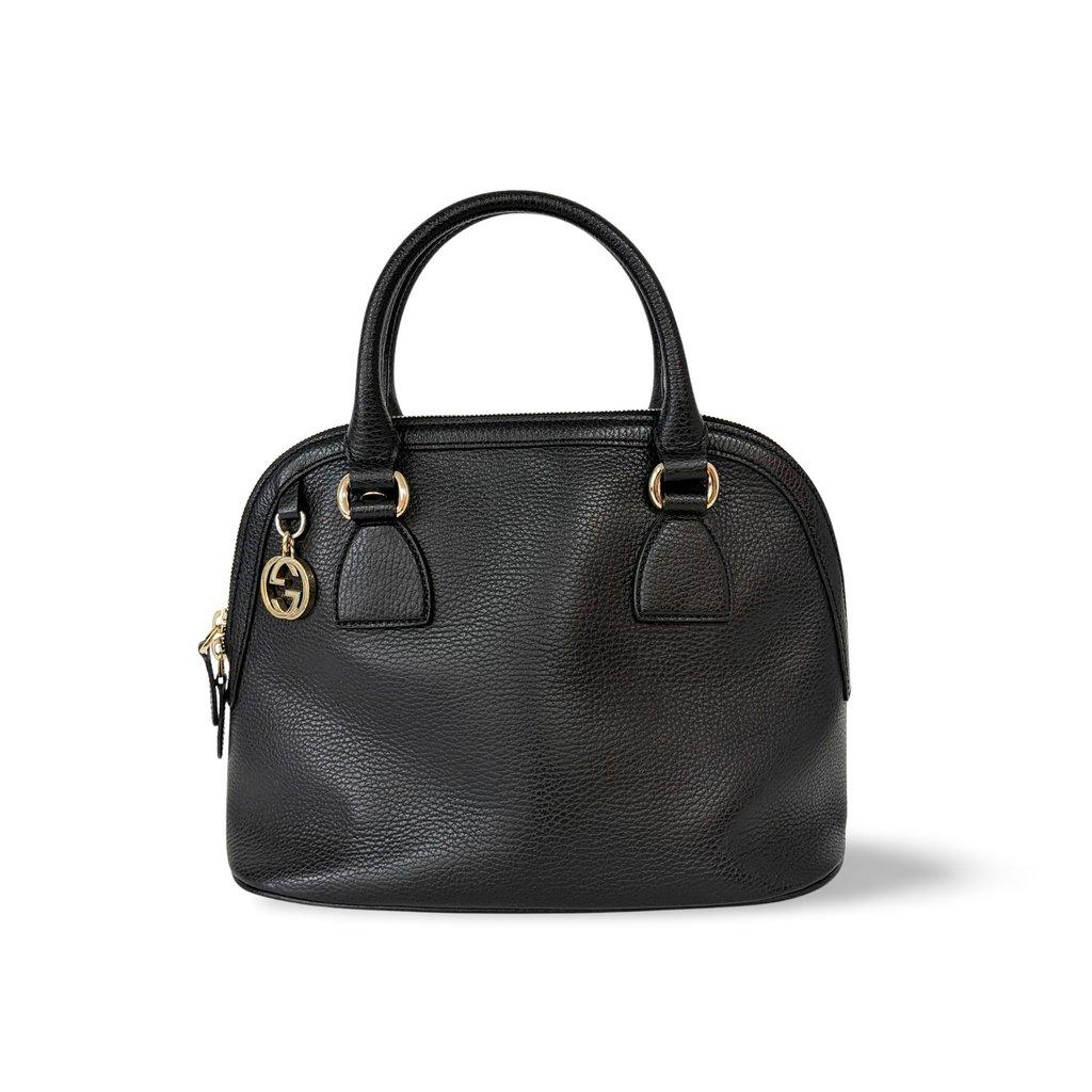 Gucci Interlocking G Logo Dome Handbag Small Black