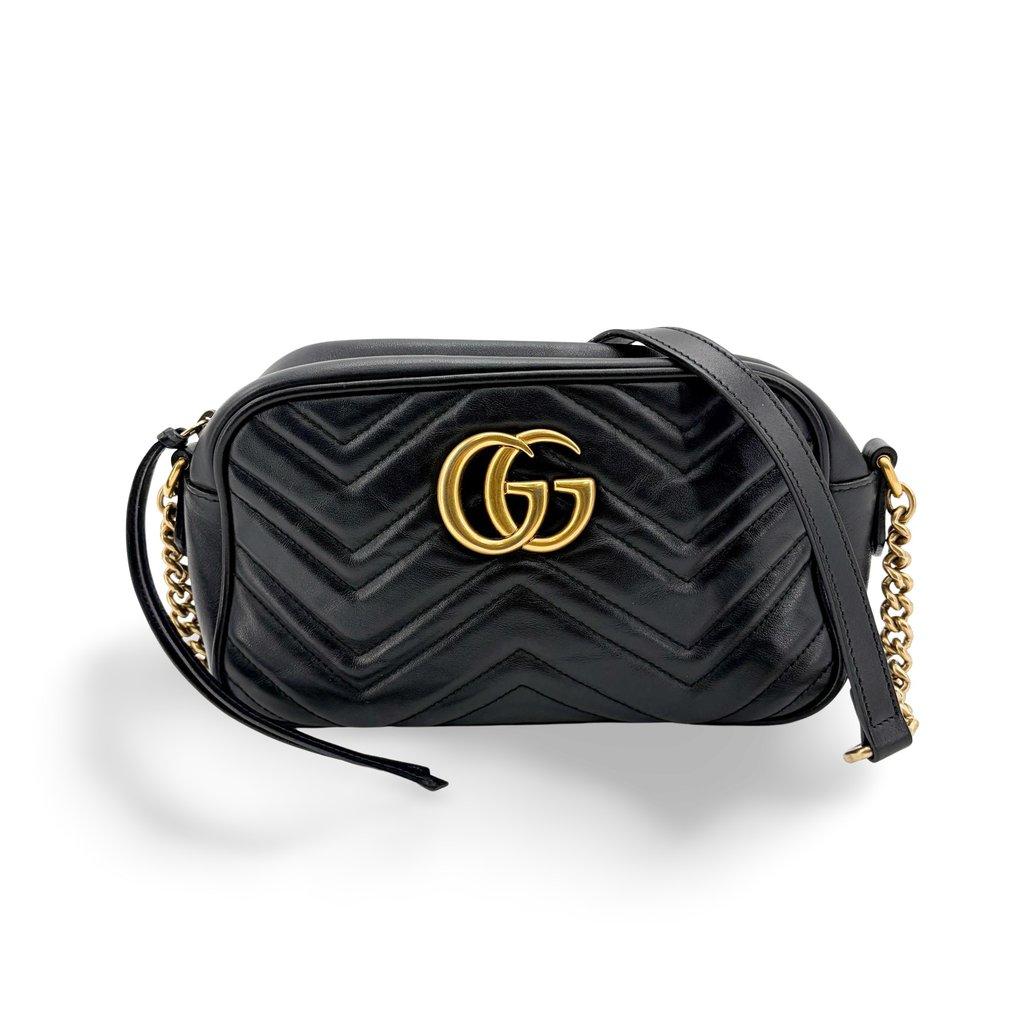 Gucci GG Marmont Small Matelassé Camera Bag Shoulder Bag Black