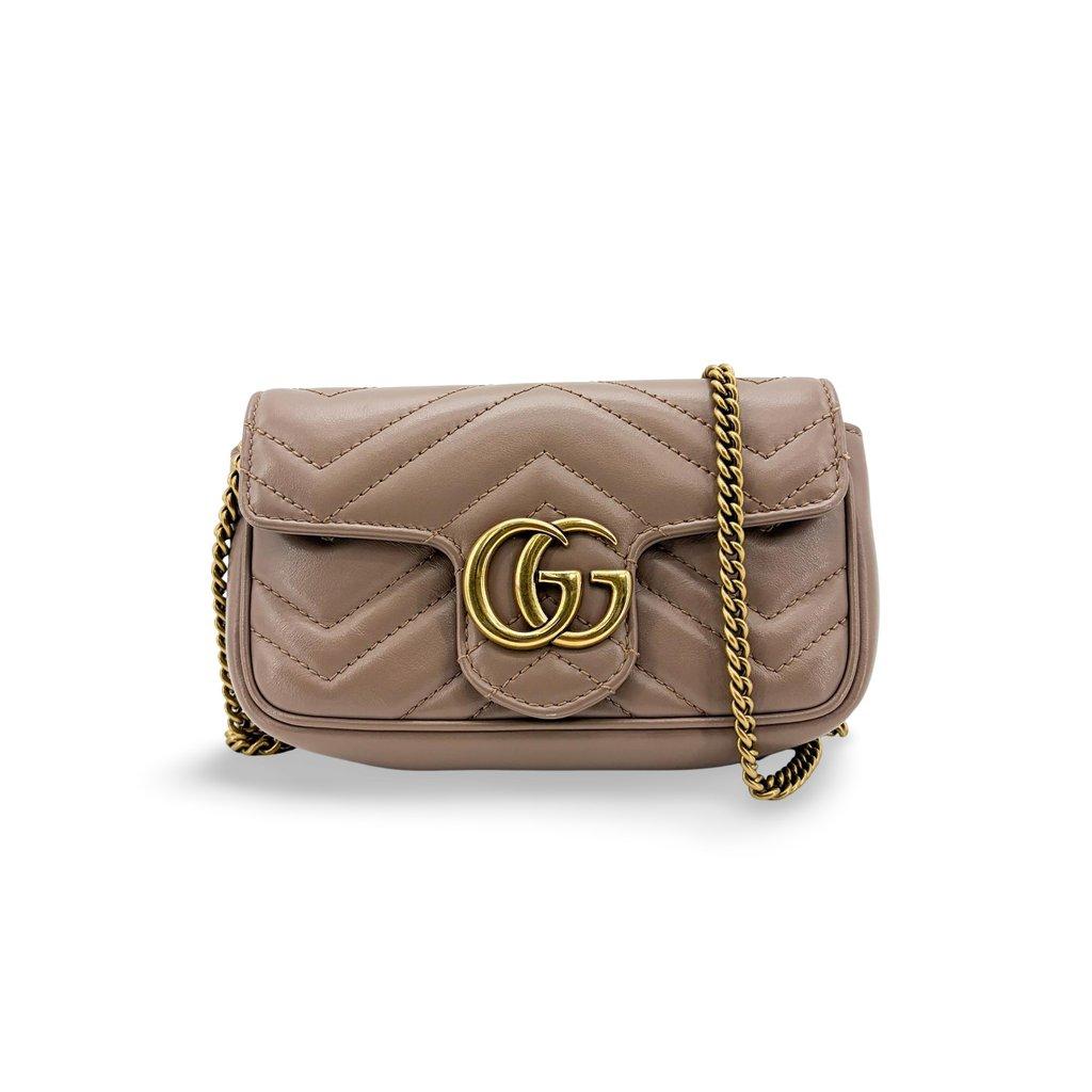 Gucci GG Marmont Super Mini Shoulder Bag Porcelain Rose