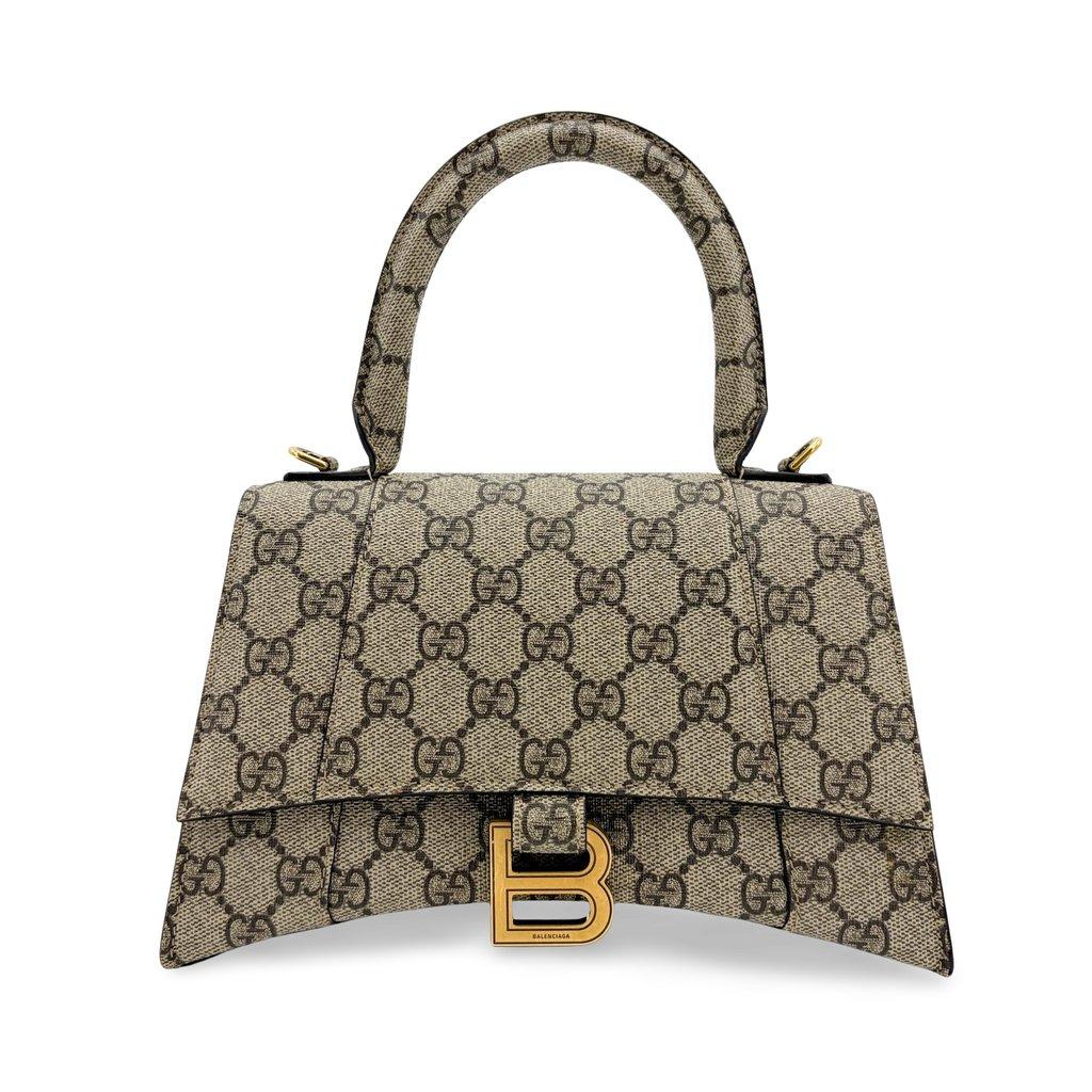 Gucci Balenciaga x Gucci The Hacker Project Hourglass Small Handbag Beige Ebony