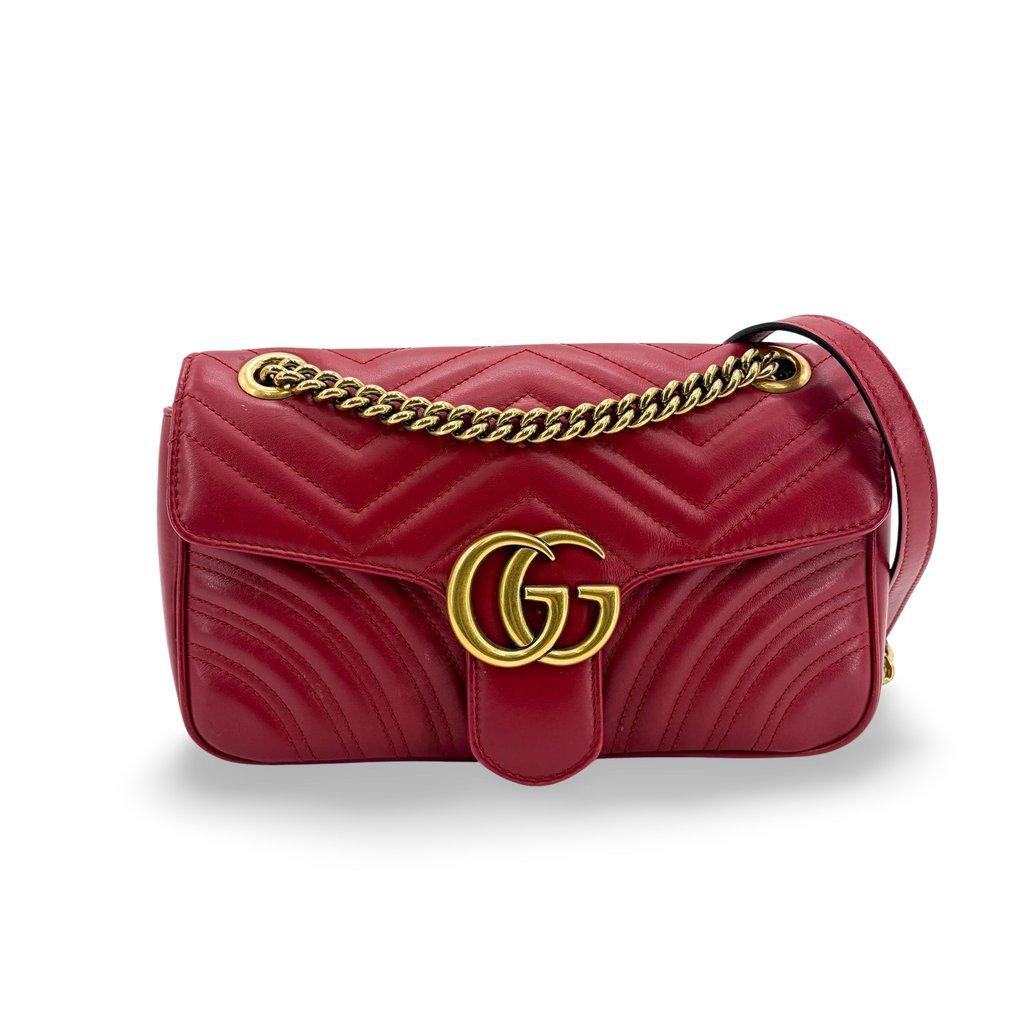 Gucci GG Marmont Small Shoulder Bag Hibiscus Red