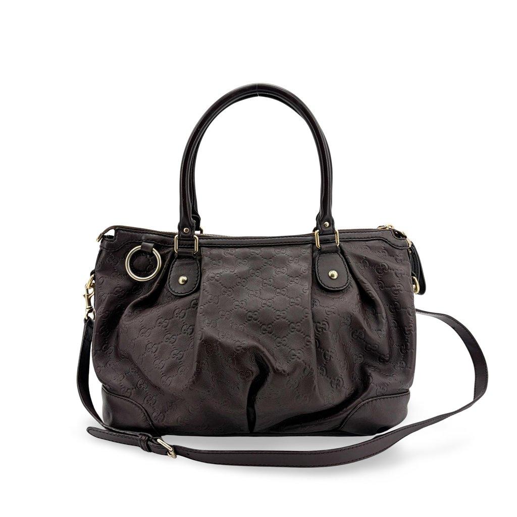 Gucci Guccisima Suki Medium Shoulder Tote Bag Dark Brown