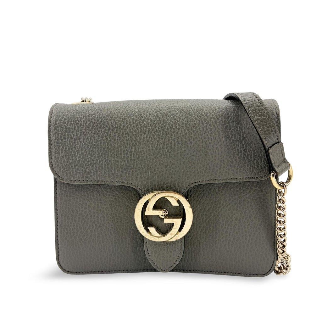 Gucci Interlocking G Chain Shoulder Bag Gray