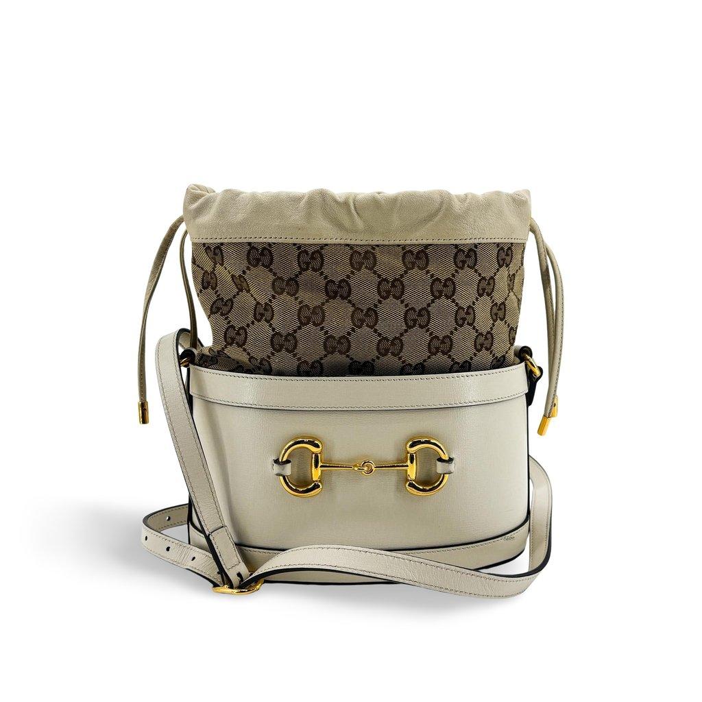 Gucci Horsebit 1955 Small Bucket Bag White