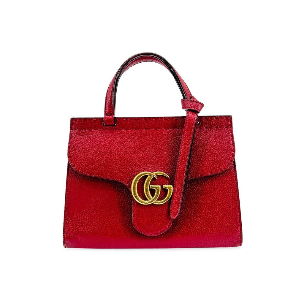 Gucci GG Marmont Small Top Handle Bag Red