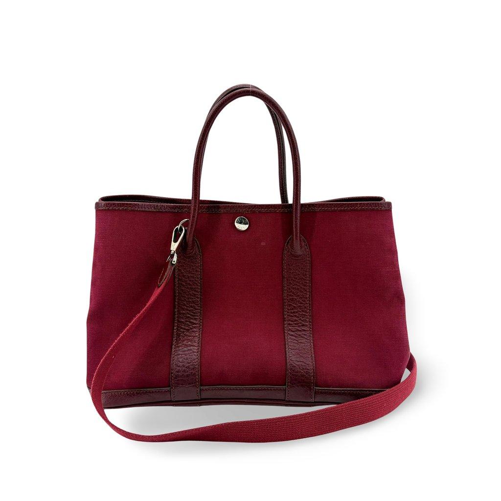Hermès Garden Party 30 TPM Bordeaux Canvas Leather