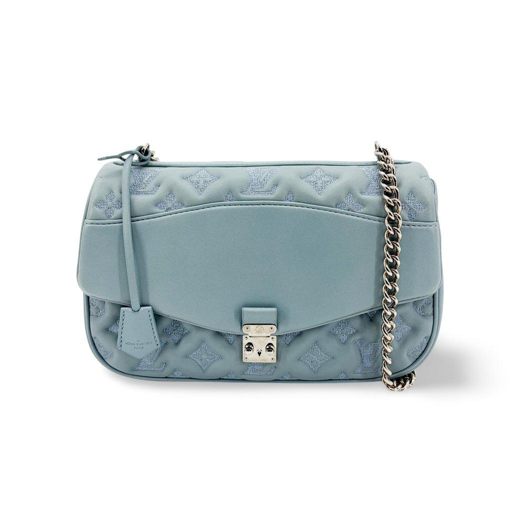 Louis Vuitton Monogram Quilted Marceau Sky Blue Silver Hardware
