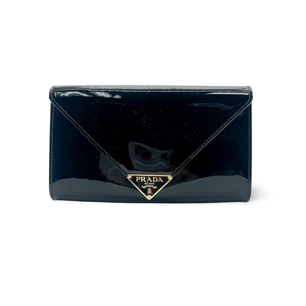 Prada Black Patent Clutch Bag