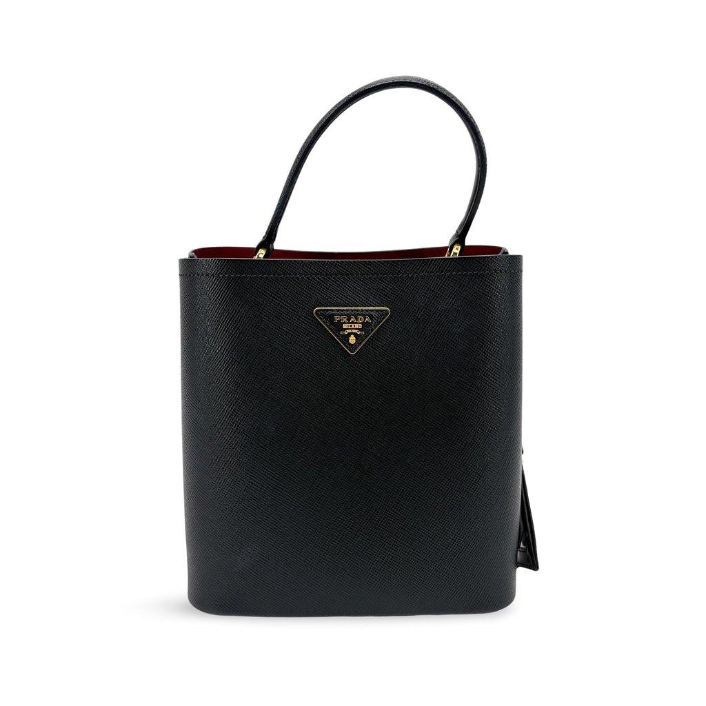 Prada Small Saffiano Leather Panier Bag Black