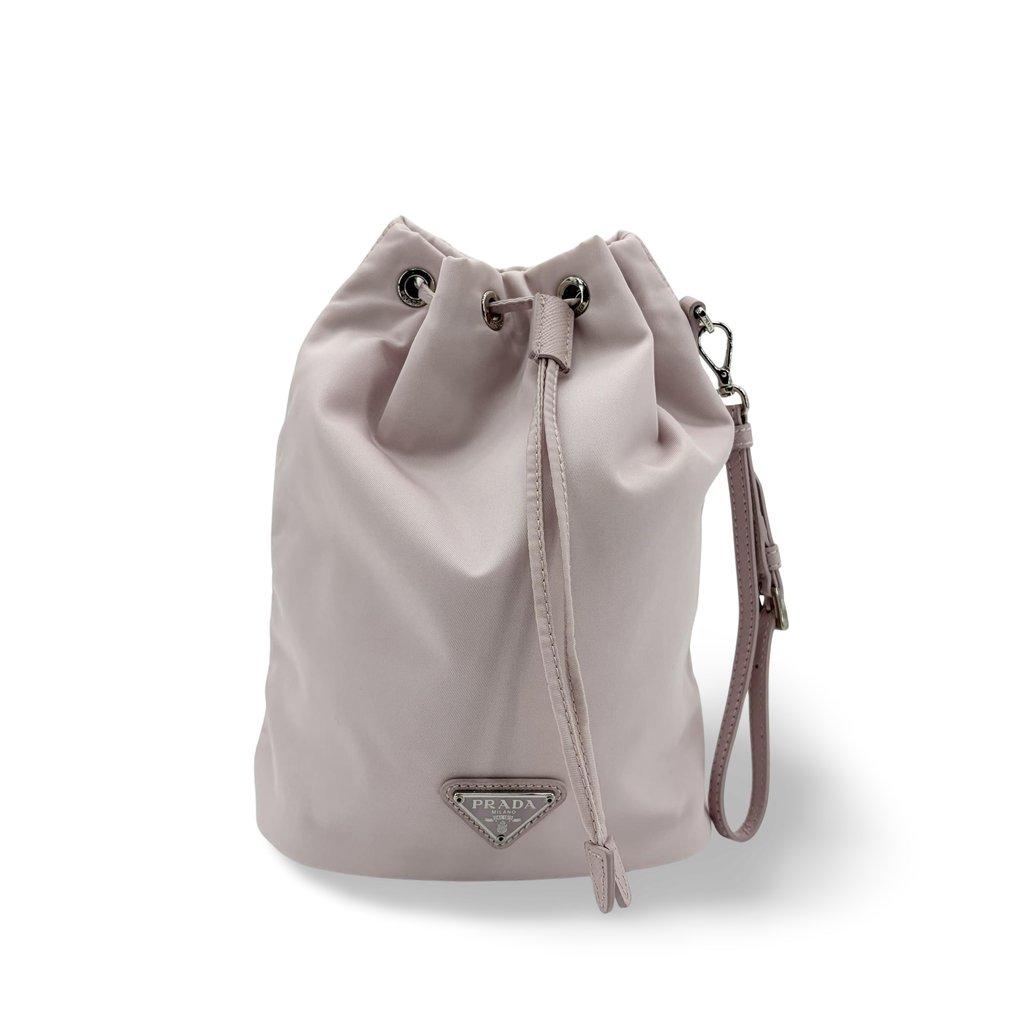 Prada Re-Nylon Drawstring Pouch Alabaster Pink