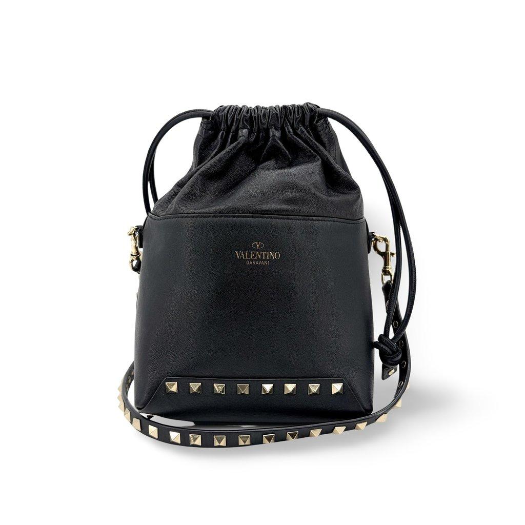 Valentino Garavani Rockstud Small Bucket Bag Black