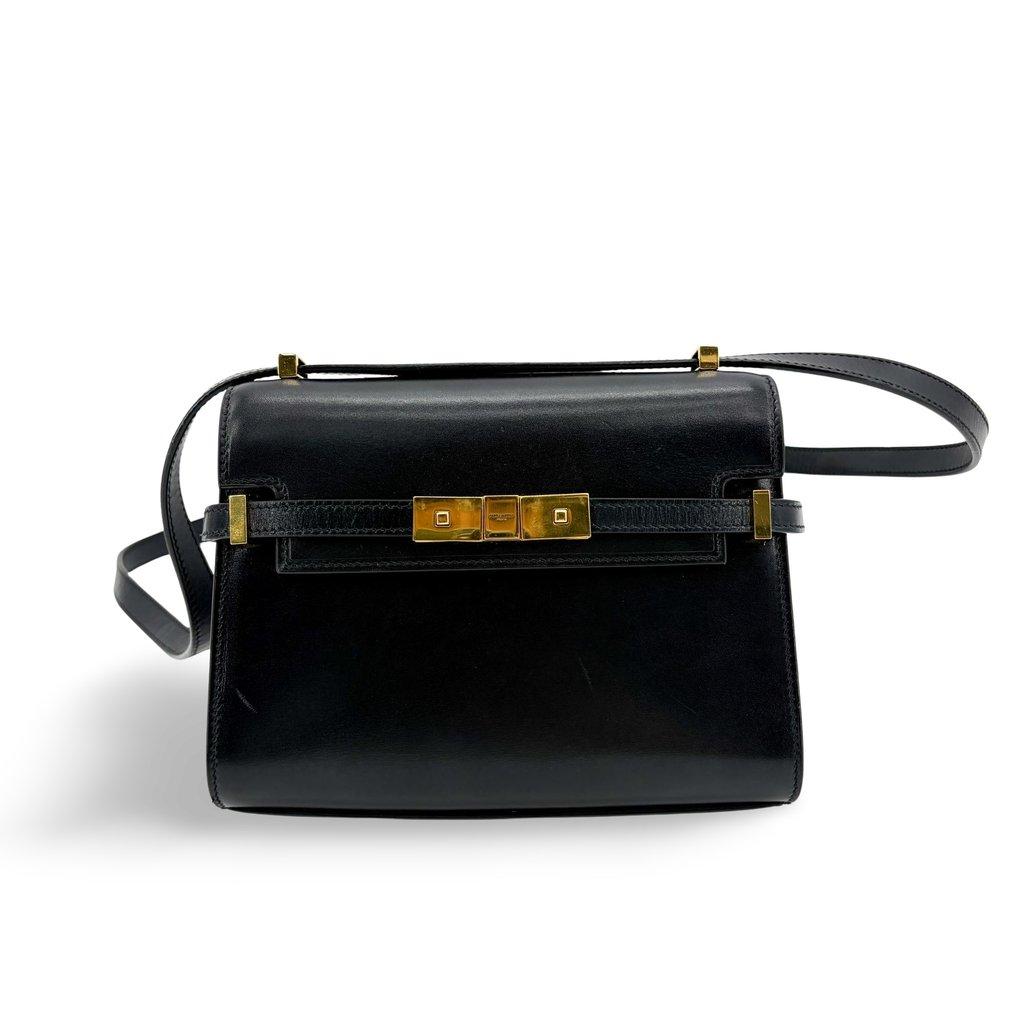 Saint Laurent Manhattan Shoulder Bag Black Gold Hardware