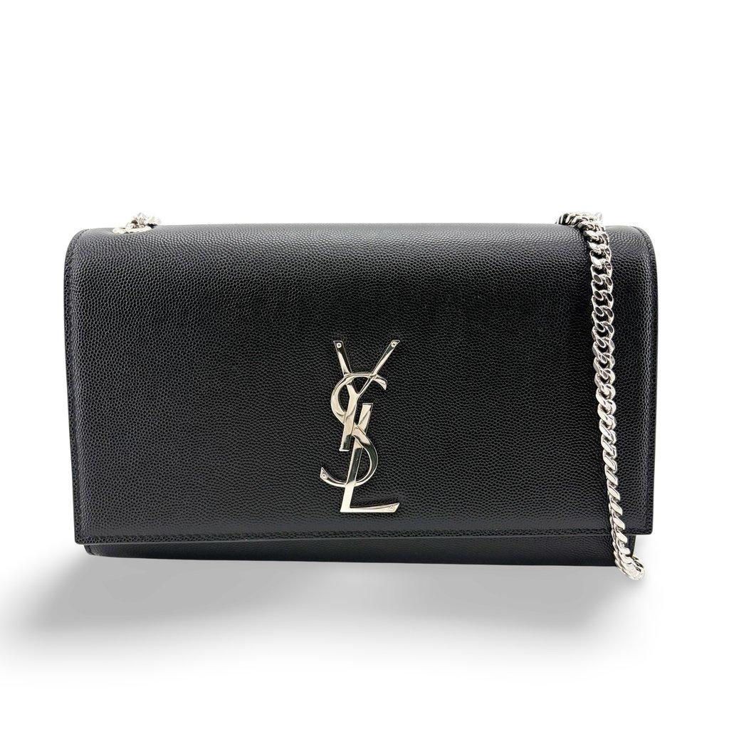 Saint Laurent Medium Kate Shoulder Bag Black Silver Hardware