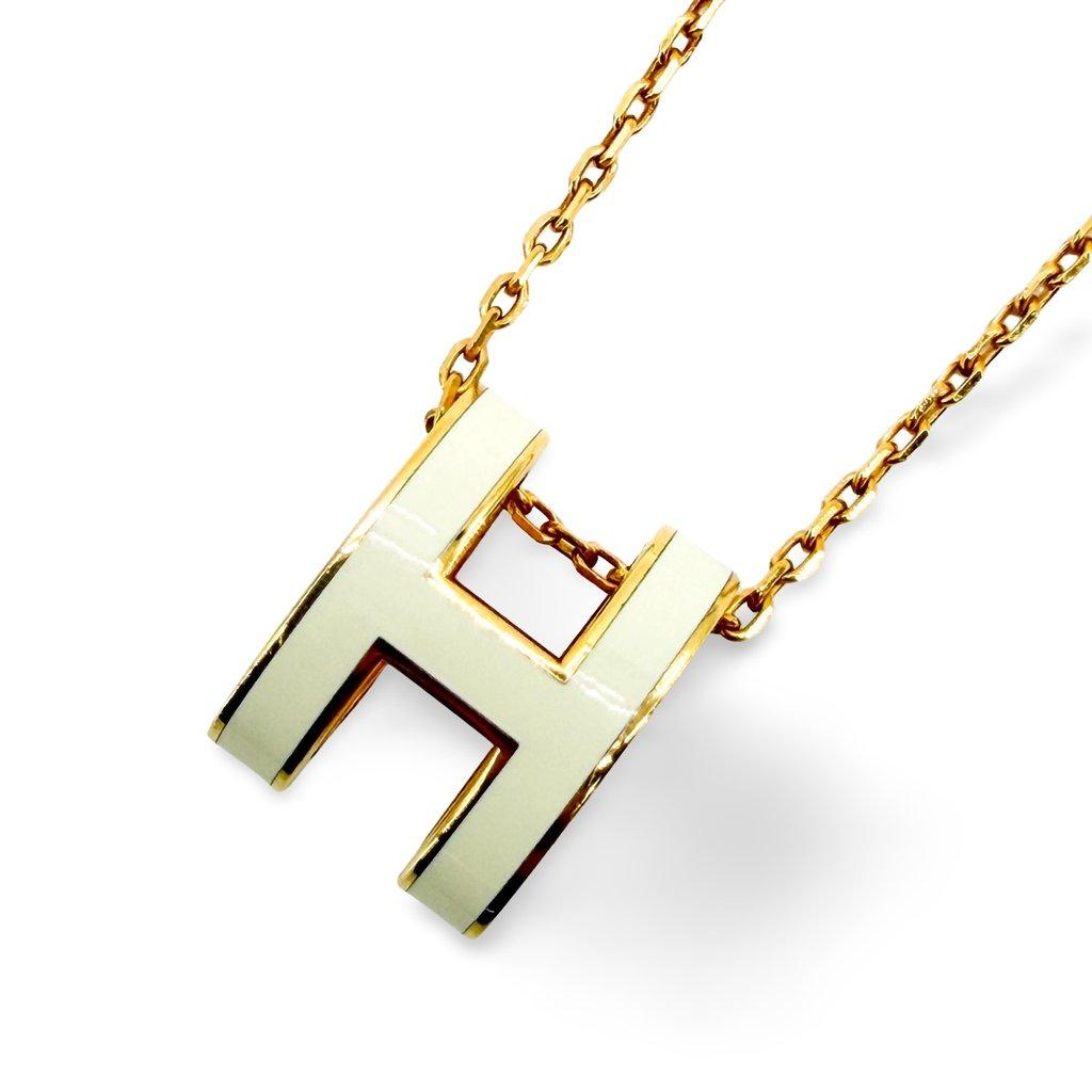 Hermès Pop H Necklace Blanc Gold