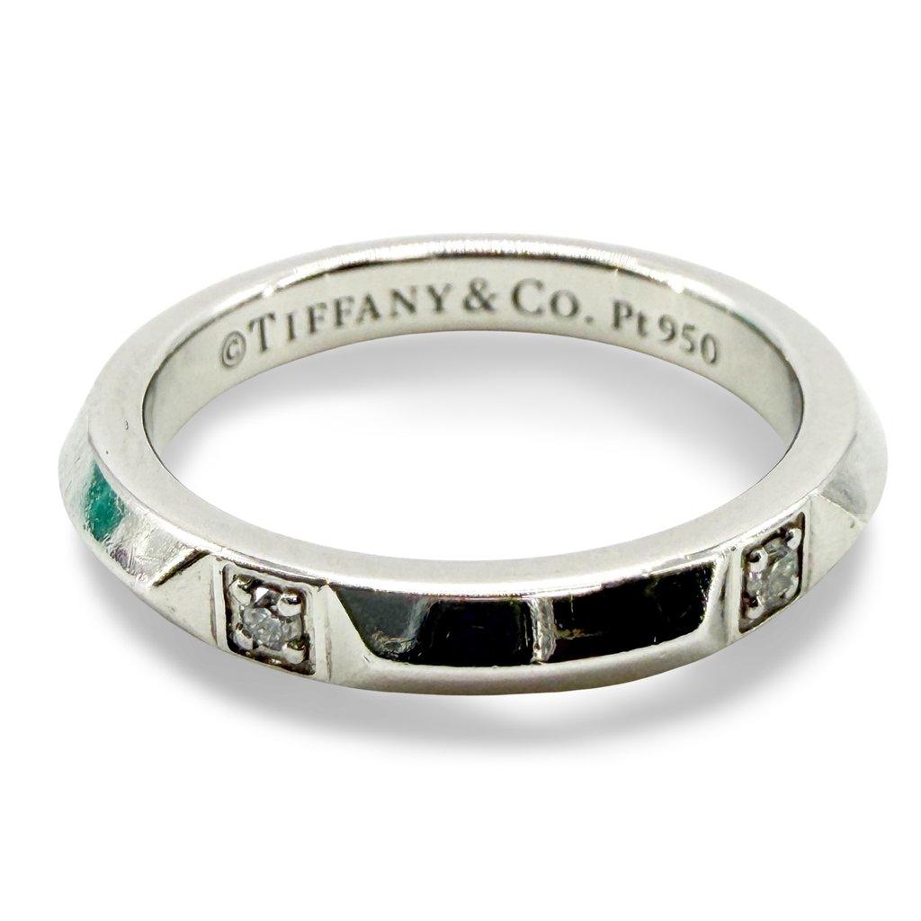 Tiffany & Co Tiffany Platinum Diamond Onyx Band Ring Size 8