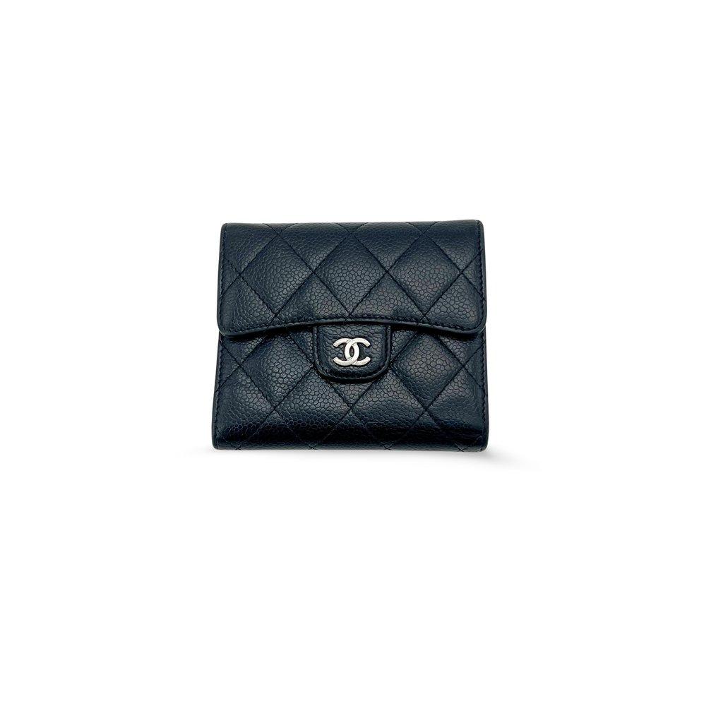 Chanel Classic Small Flap Wallet Caviar Black Silver Hardware