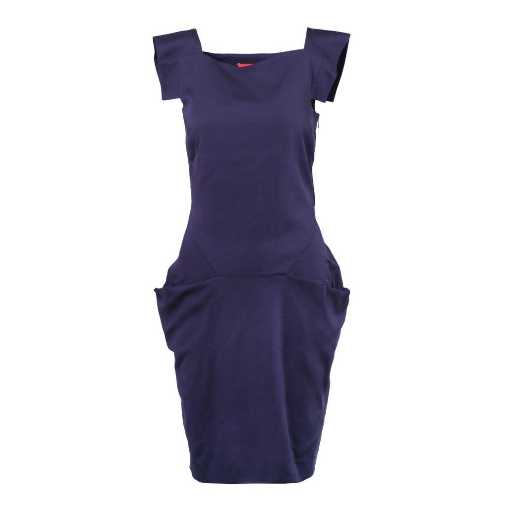 Vivienne Westwood Label Structured Crepe Midi Dress - '10s