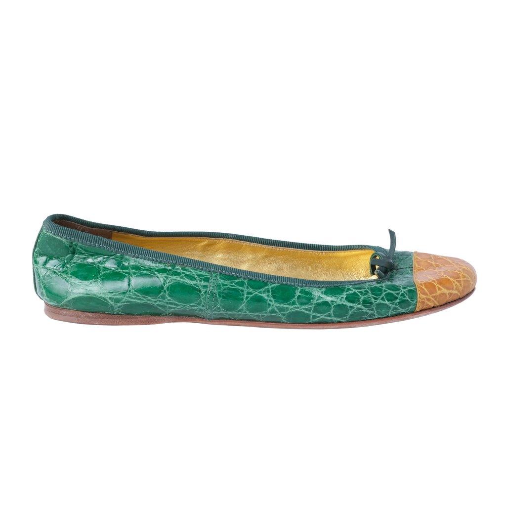 Prada Exotic Crocodile Ballet Flats Ballerina - '10s