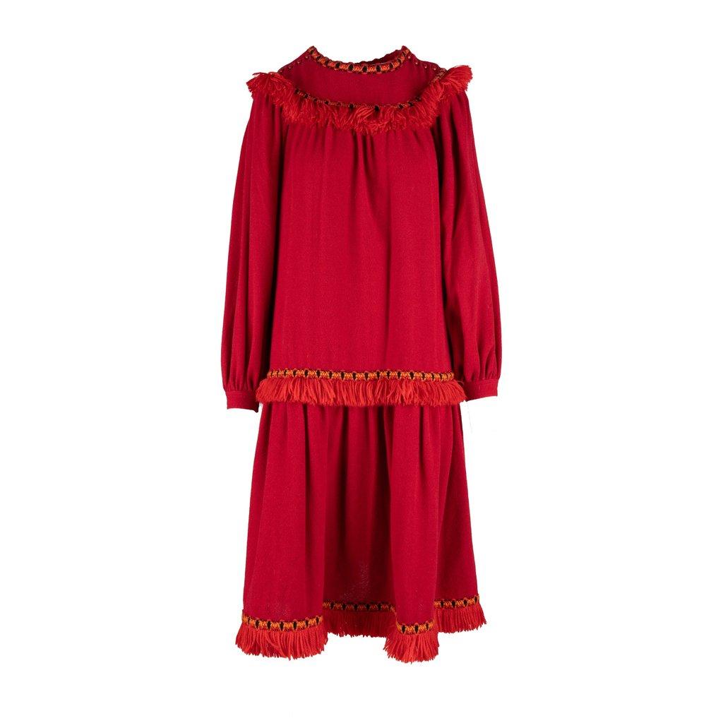 Saint Laurent Vintage Smock dress with Fringe - '70s