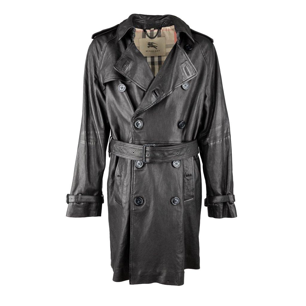 Burberry Lambskin Leather Trench Coat - '00s