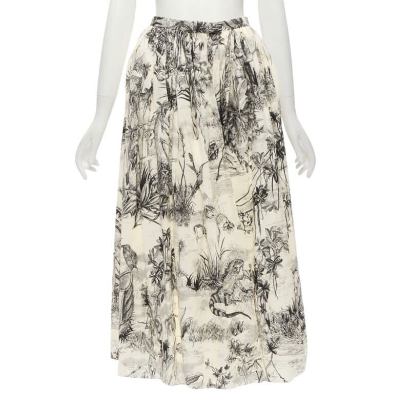 Christian Dior Beige Print Midi