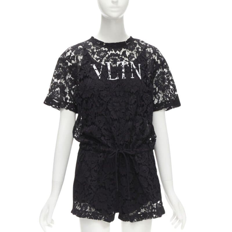 Valentino Garavani Black Floral Romper