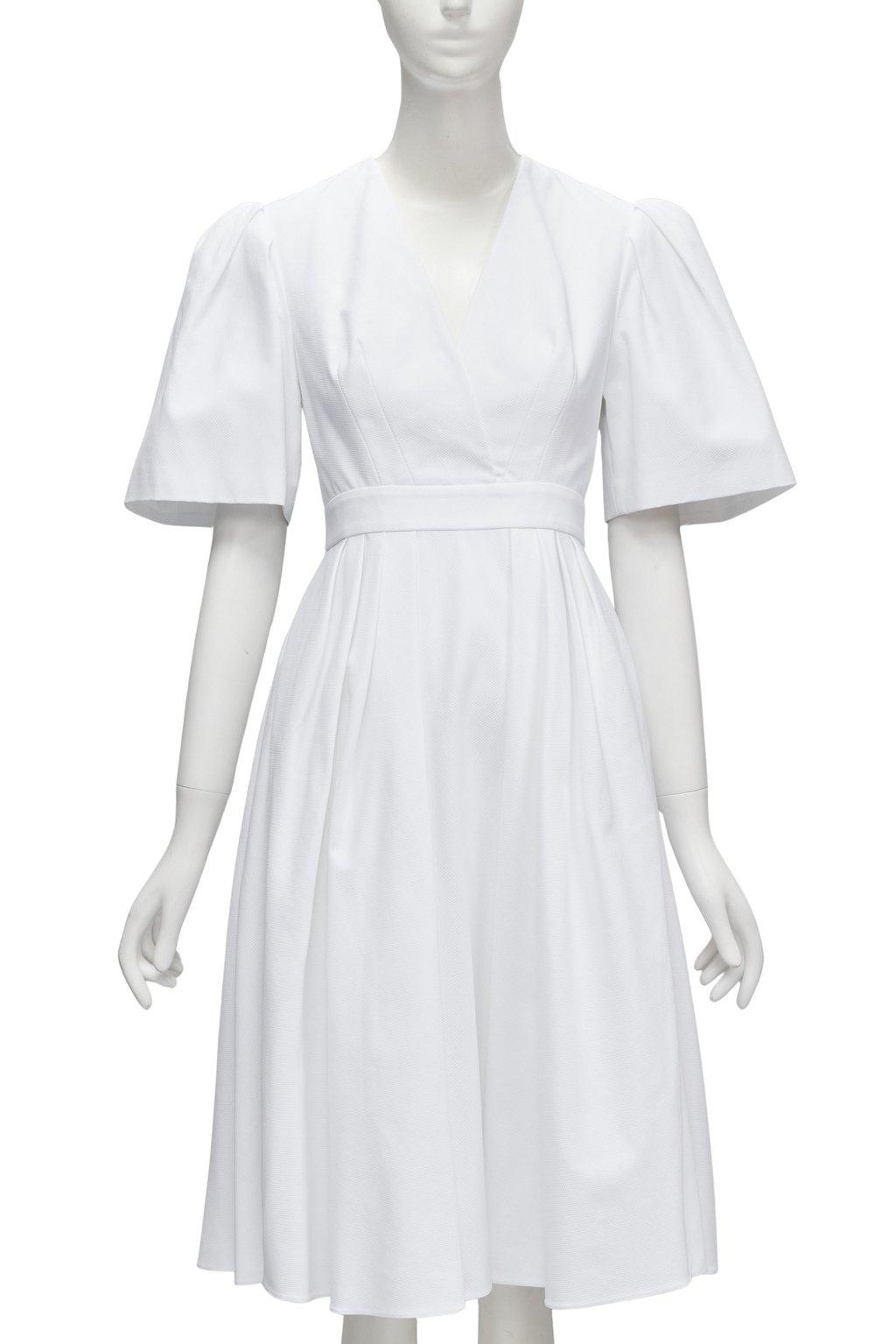 Alexander McQueen White Bell Sleeve Dress