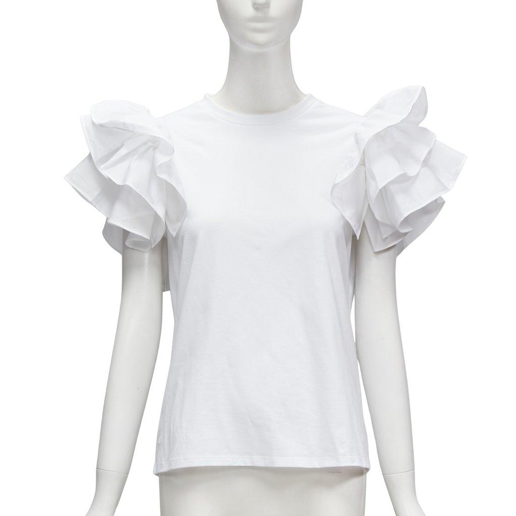 Alexander McQueen Ruffle Sleeve T-Shirt