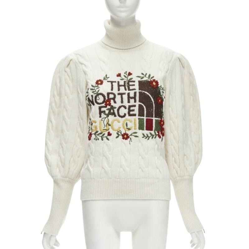 Gucci Floral Cable Turtleneck