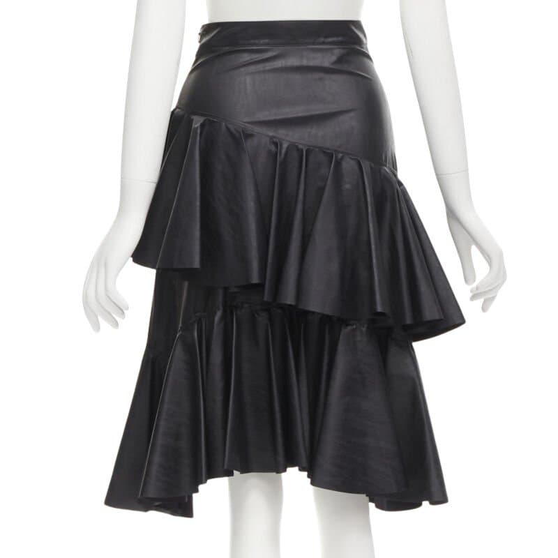PHILOSOPHY DI LORENZO SERAFINI Tiered Leather Skirt