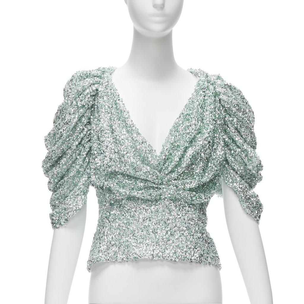 Halpern Sequin Puff Top