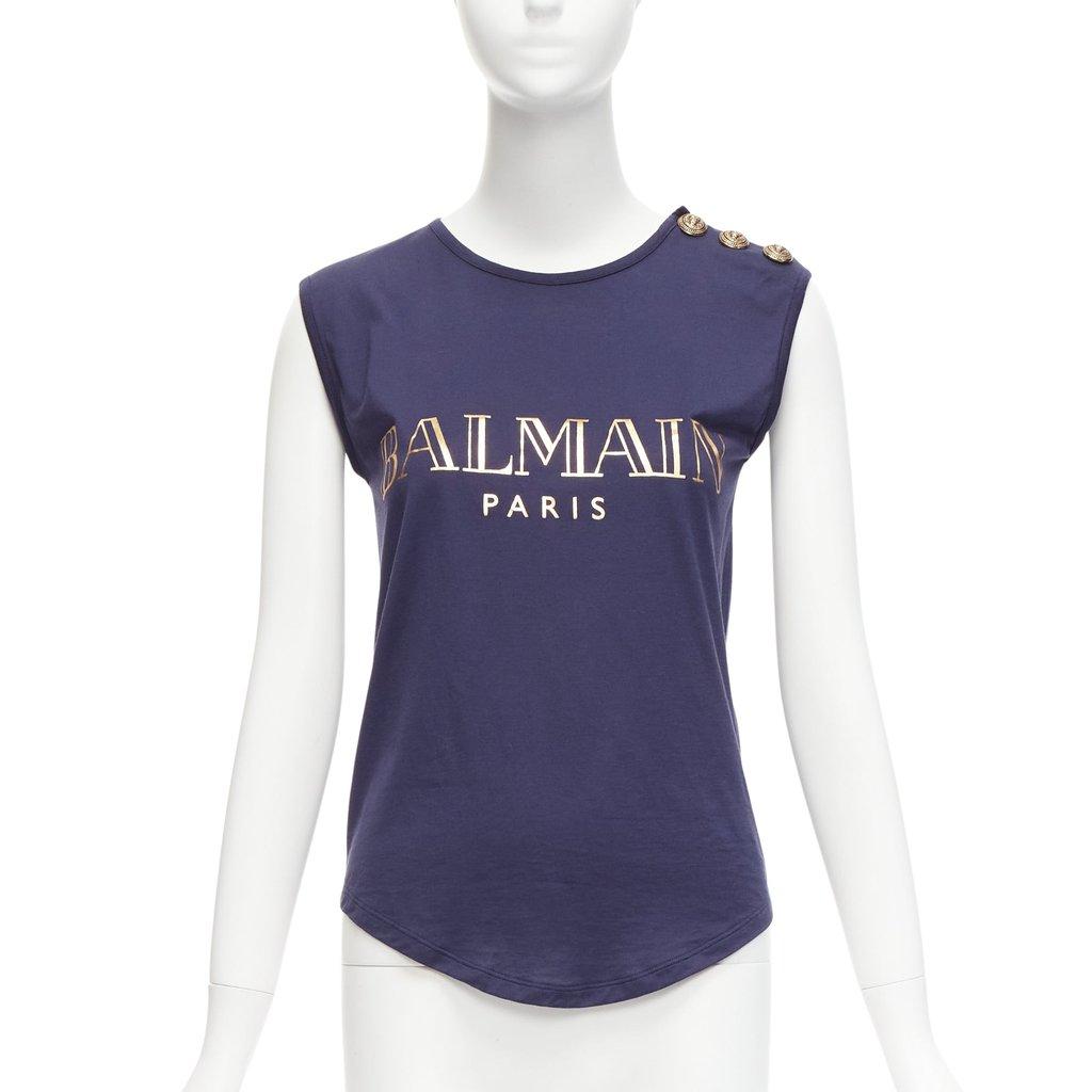 Balmain Foil Logo Tank