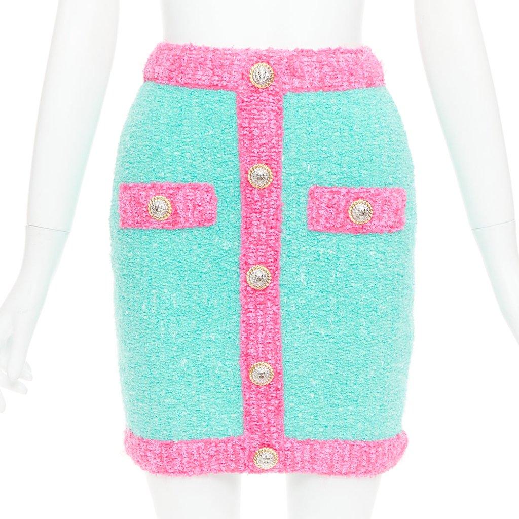 Balmain Blue Cotton Skirt