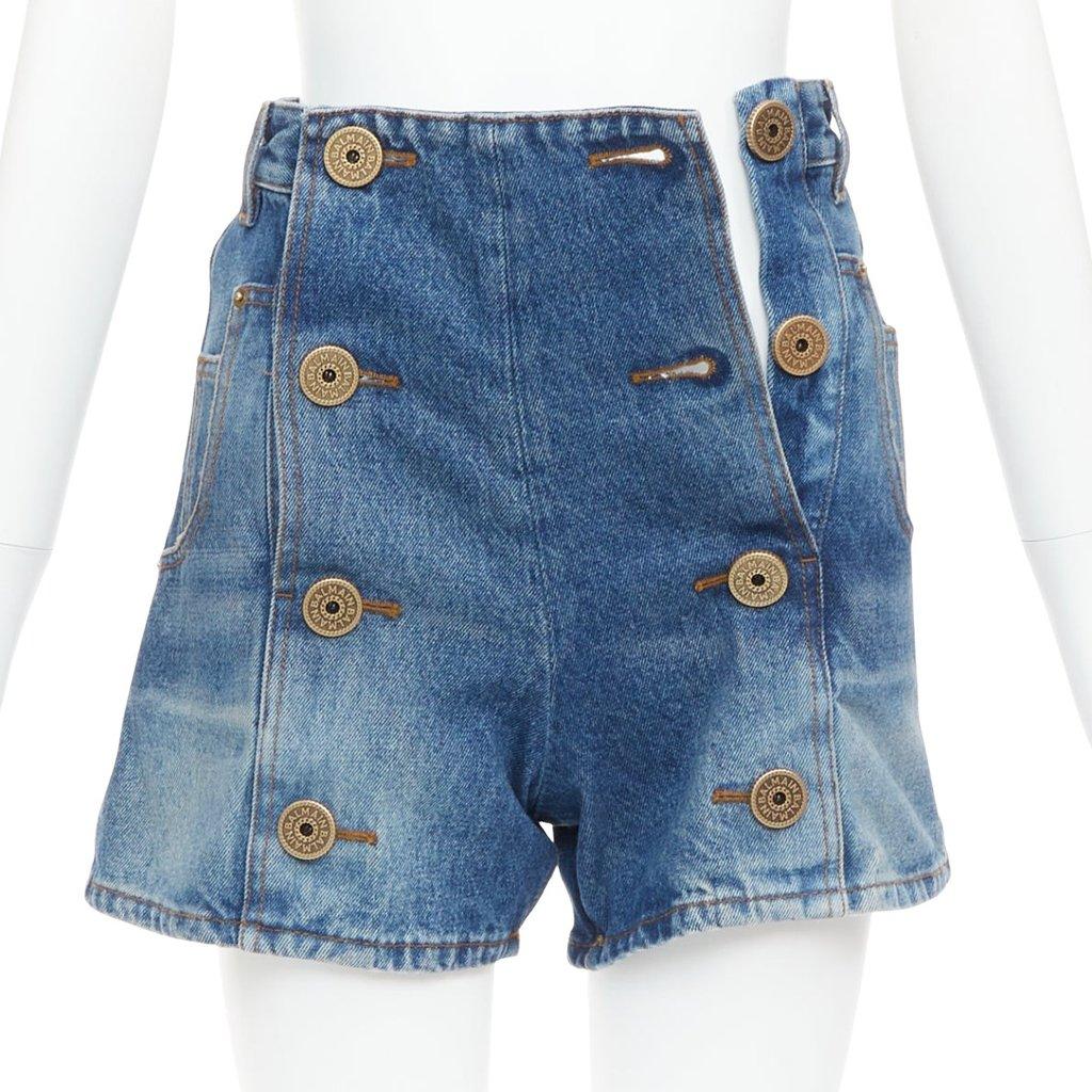 Balmain Blue Denim Skirt