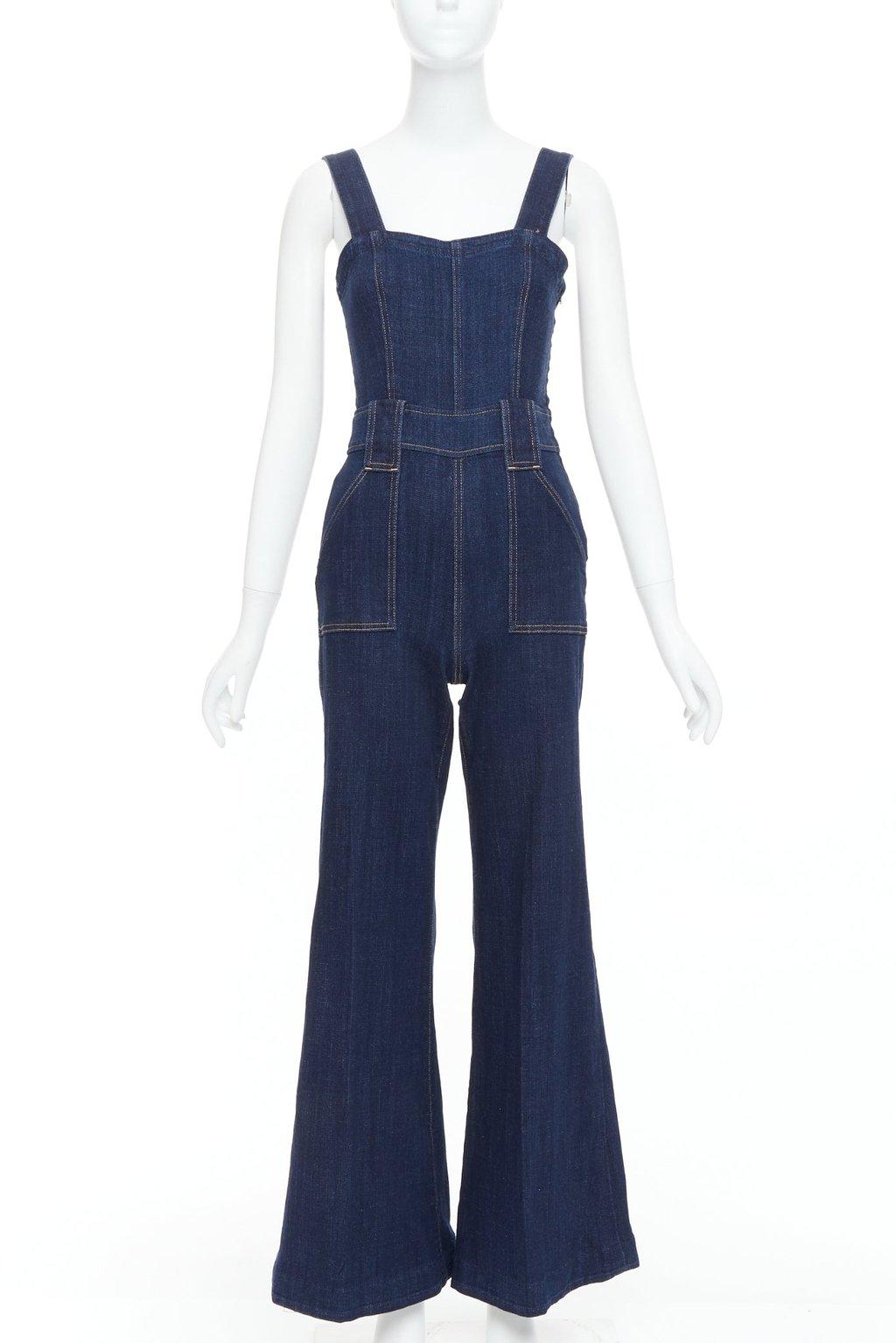 7 for All Mankind Denim Flare Dungaree