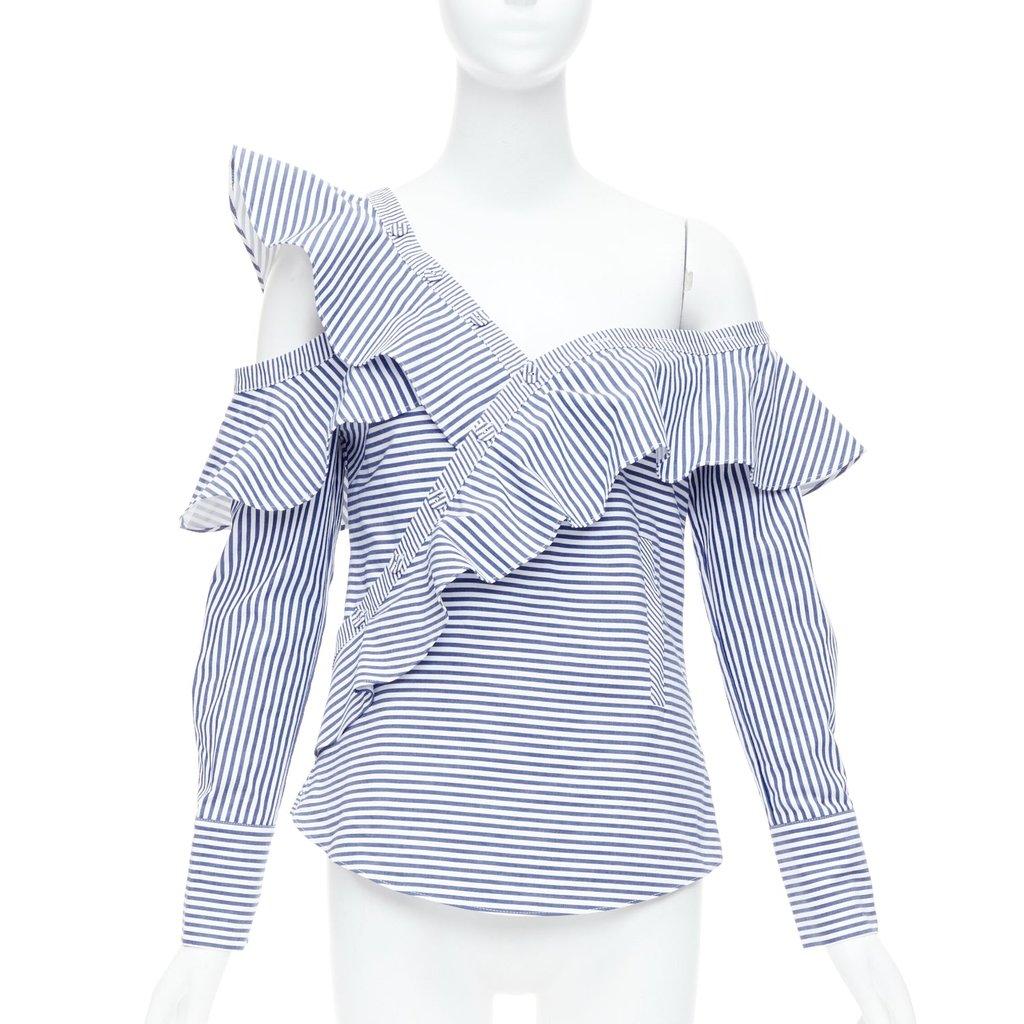 SELF-PORTRAIT Striped Ruffle Top