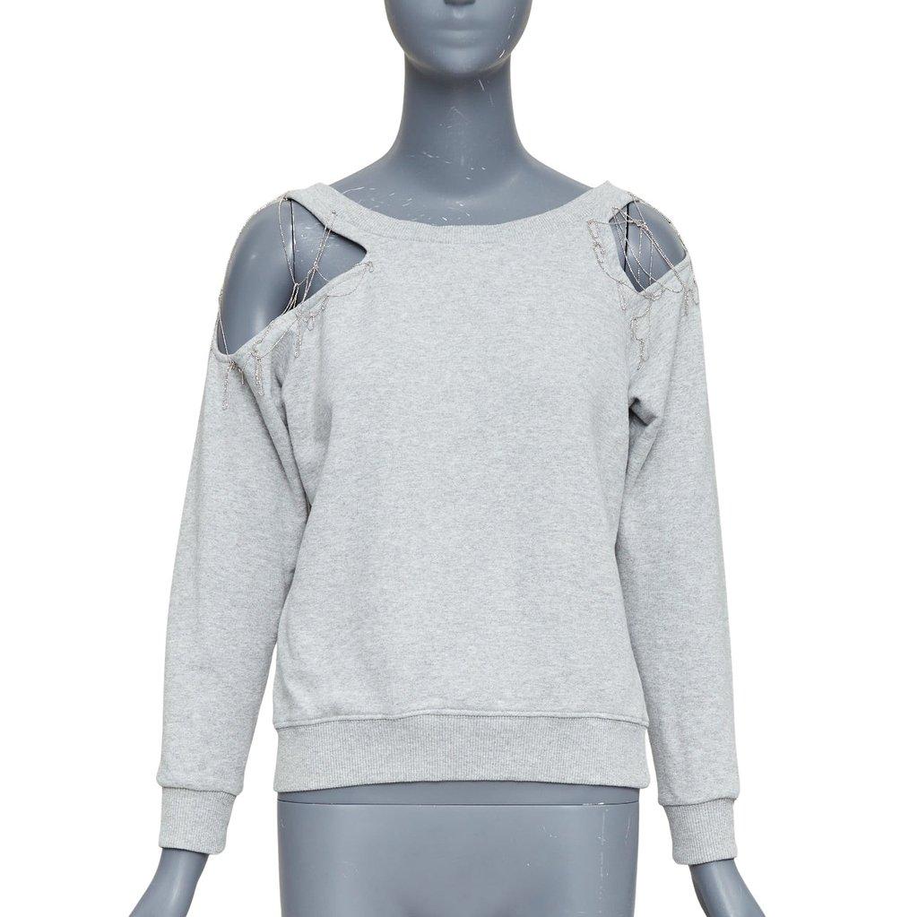 Saint Laurent Grey Cotton Knitwear