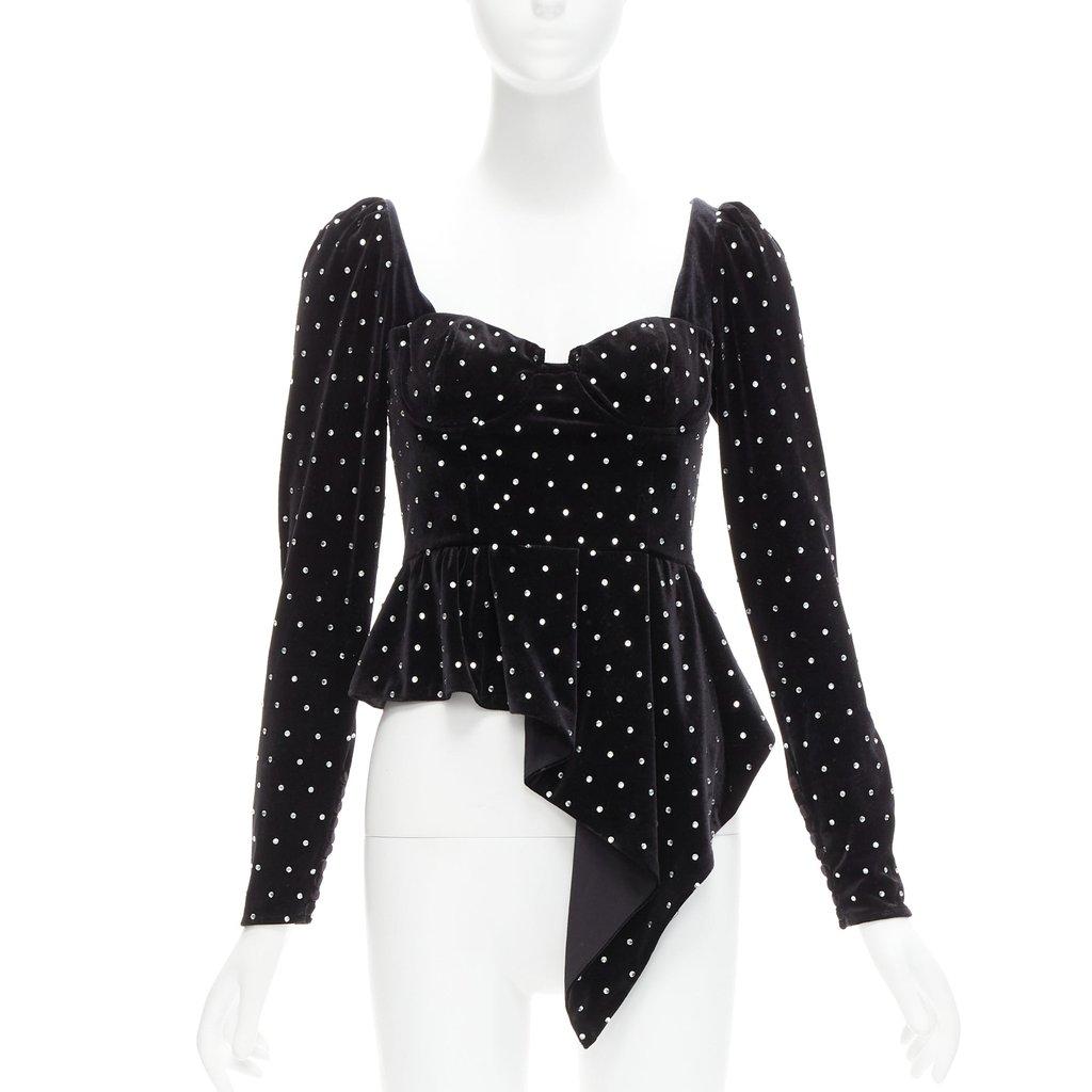 SELF-PORTRAIT Crystal Velvet Top