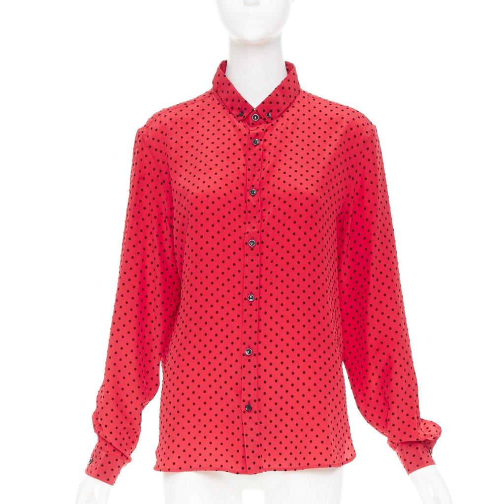 Saint Laurent Red Silk Top