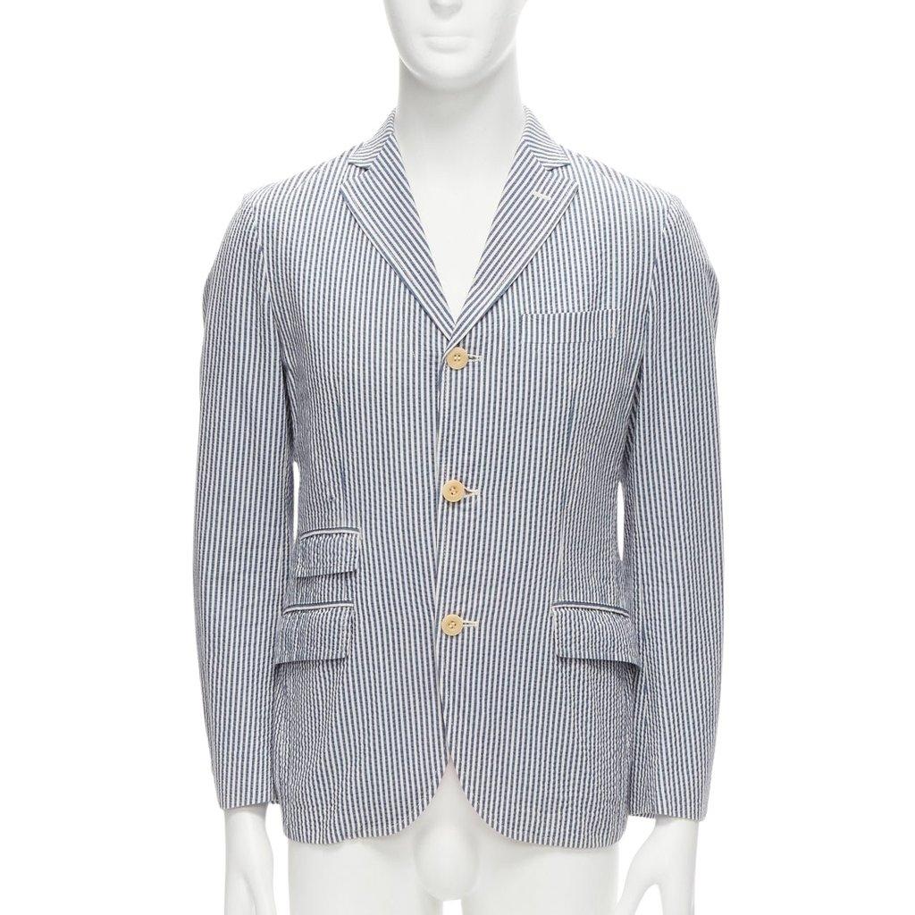 Junya Watanabe بليزر قطني مخطط