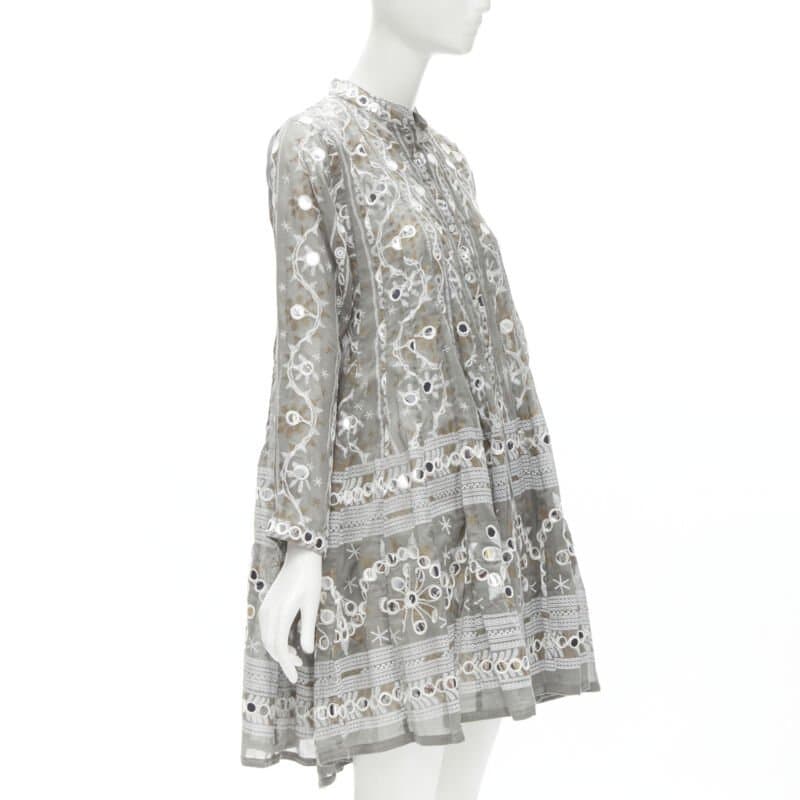Juliet Dunn Grey Floral Silver Jacket