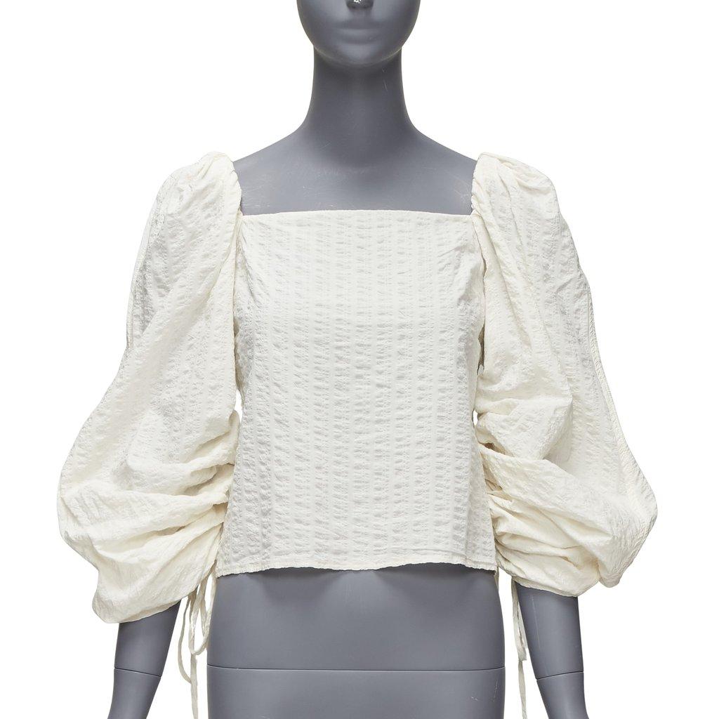 REJINA PYO Ruched Peasant Top