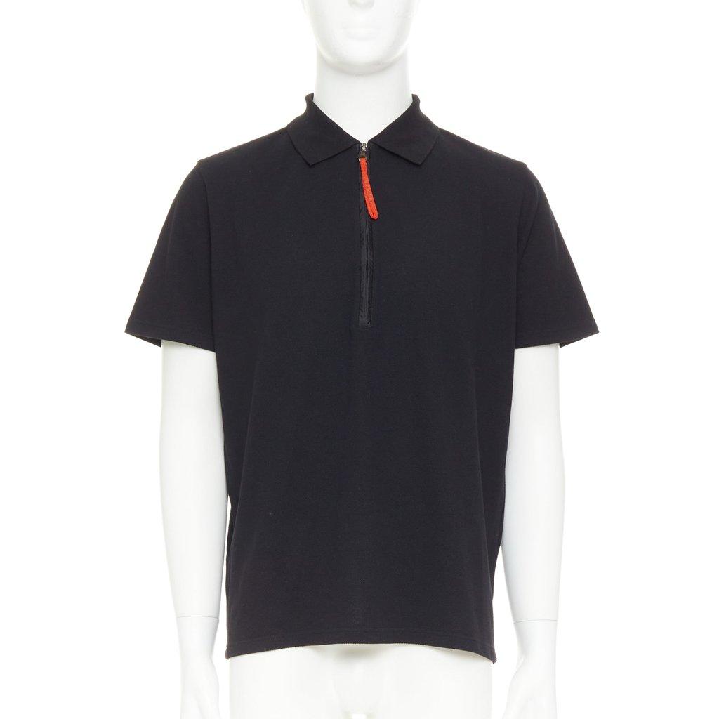 Prada Black Cotton Polo Shirt