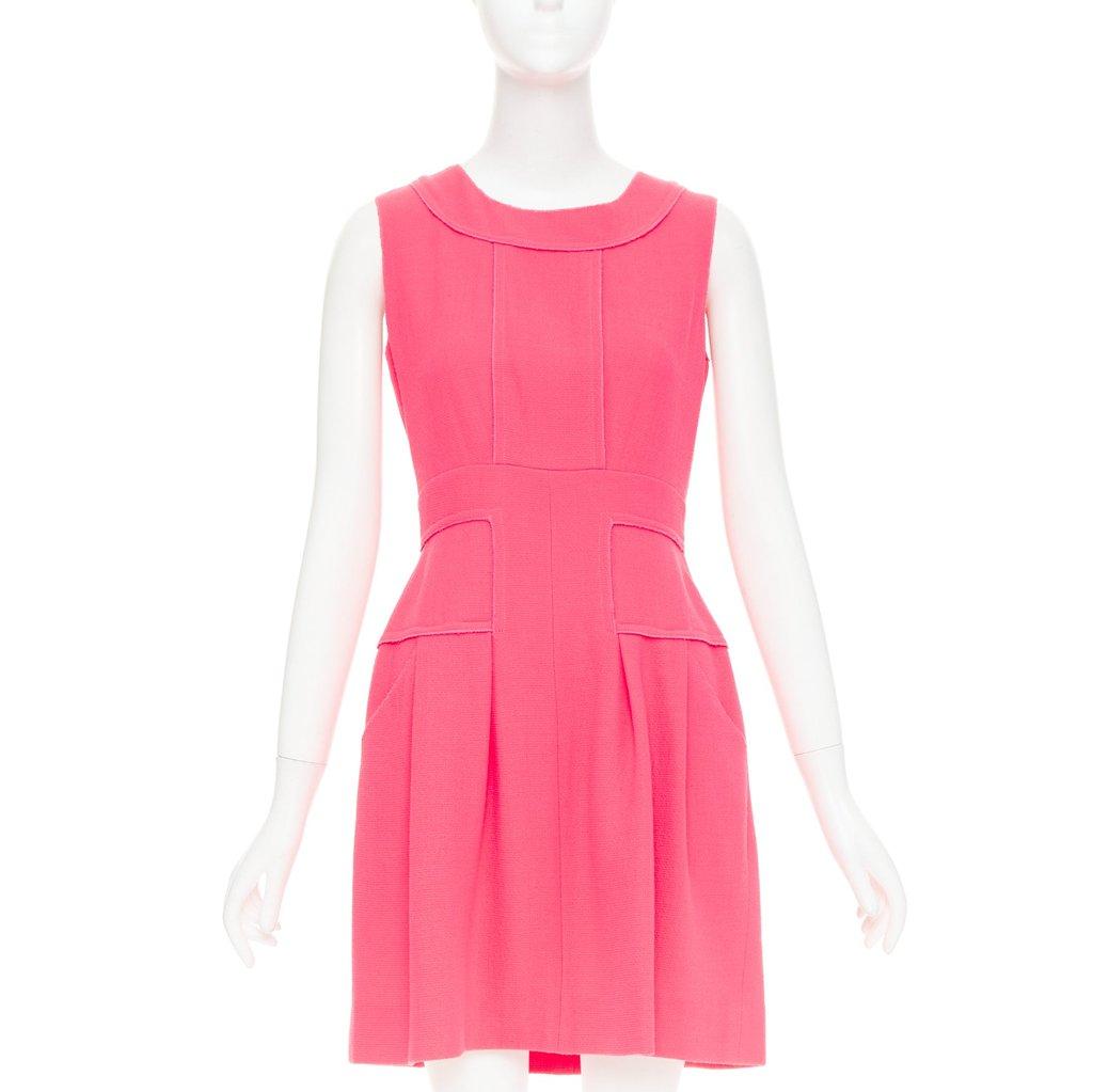 Oscar de la Renta Pink Wool Dress
