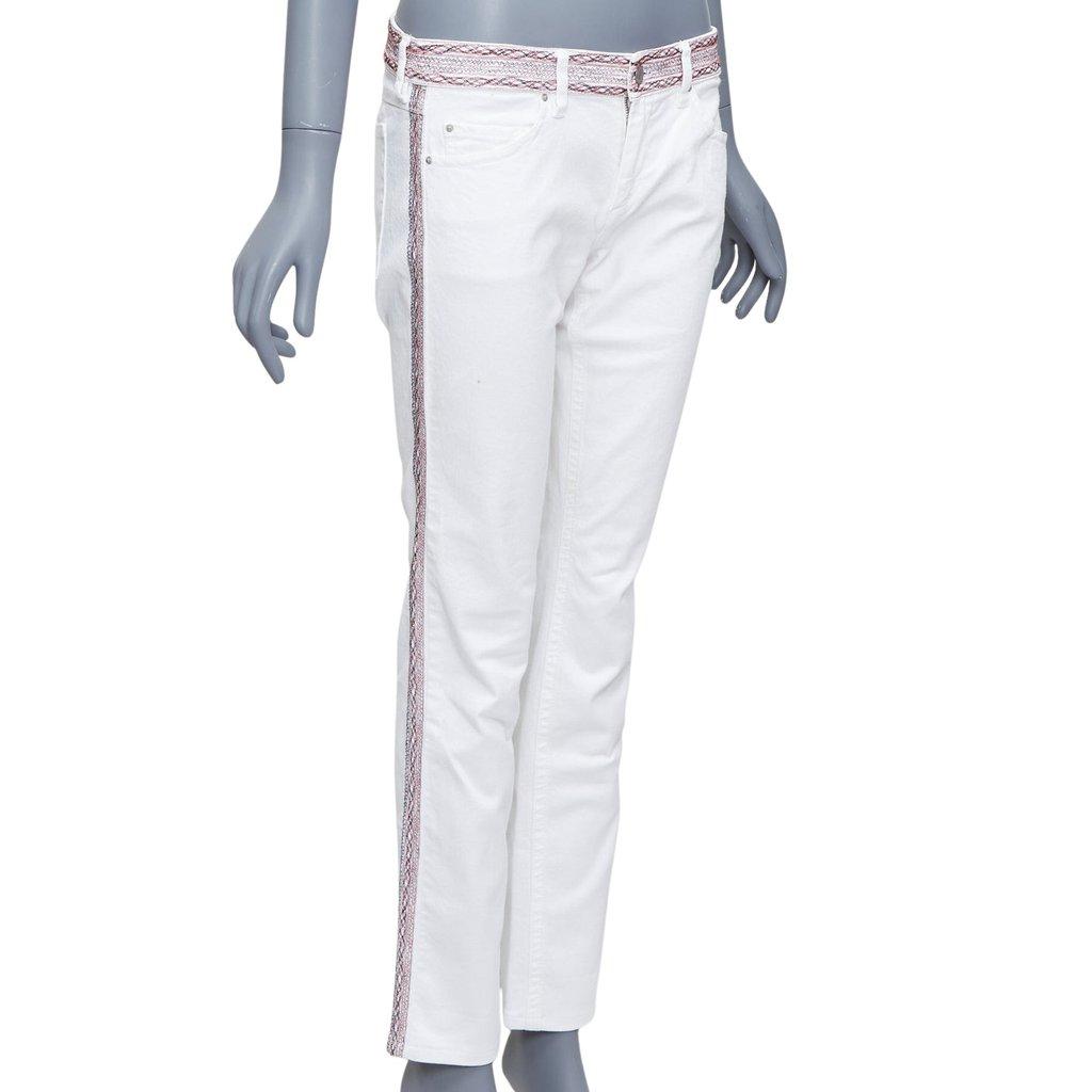 Isabel Marant White Stitch Detail Jeans