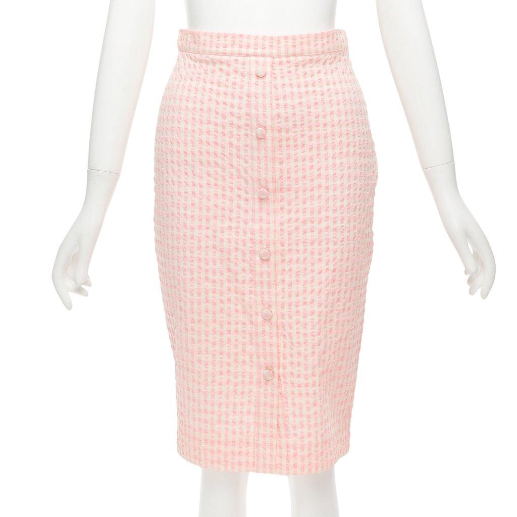Altuzarra Gingham Button Skirt