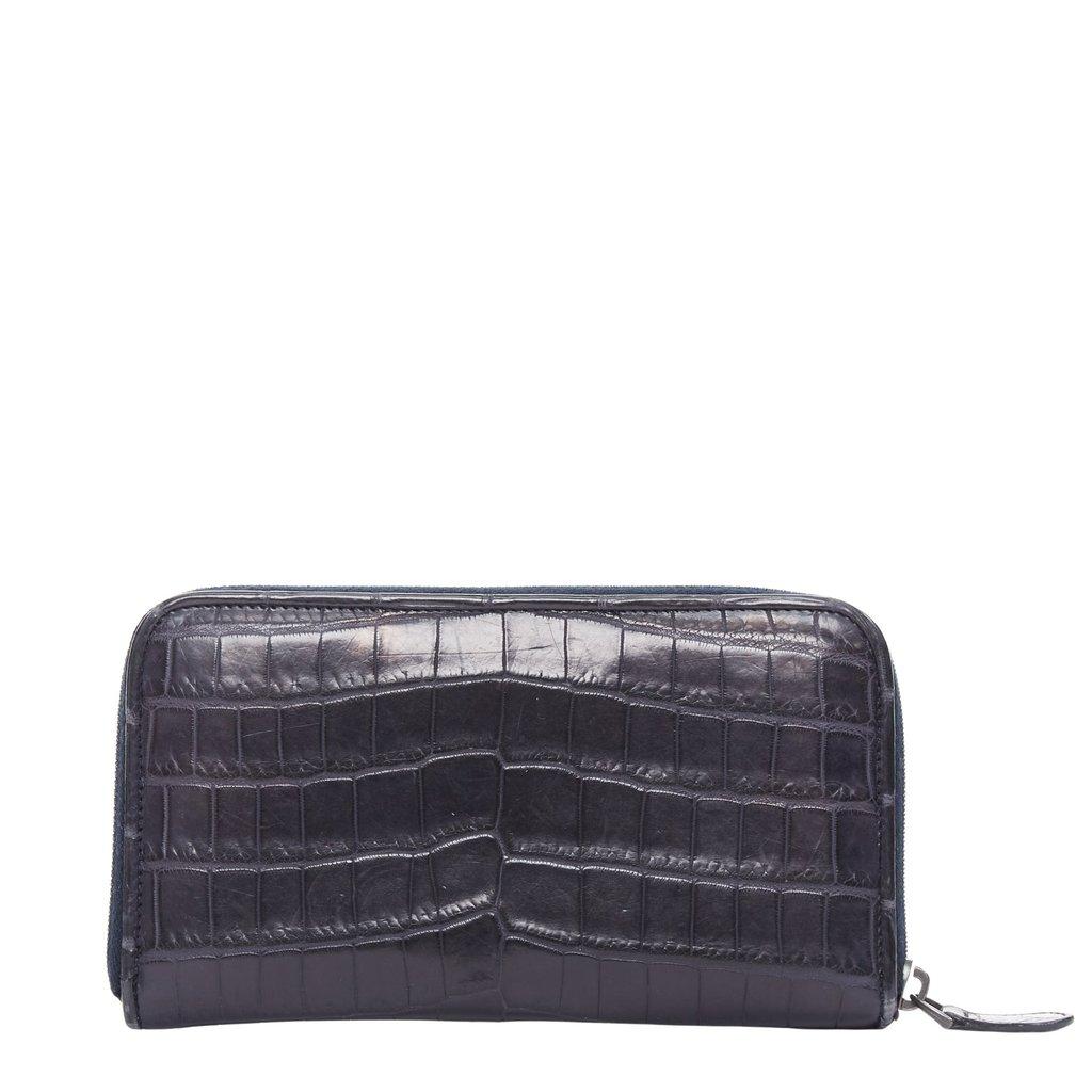 Bottega Veneta محفظة جلدية باللون الكحلي