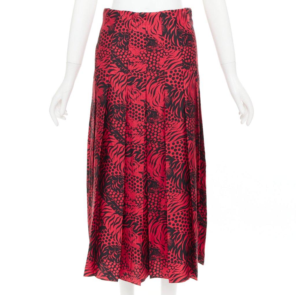 Gucci Red Silk Skirt