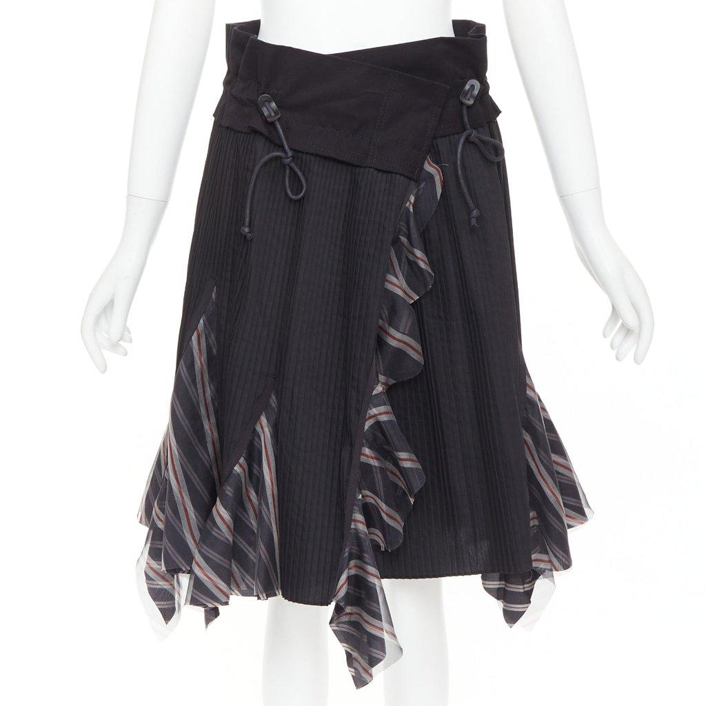 Sacai Black Polyester Skirt