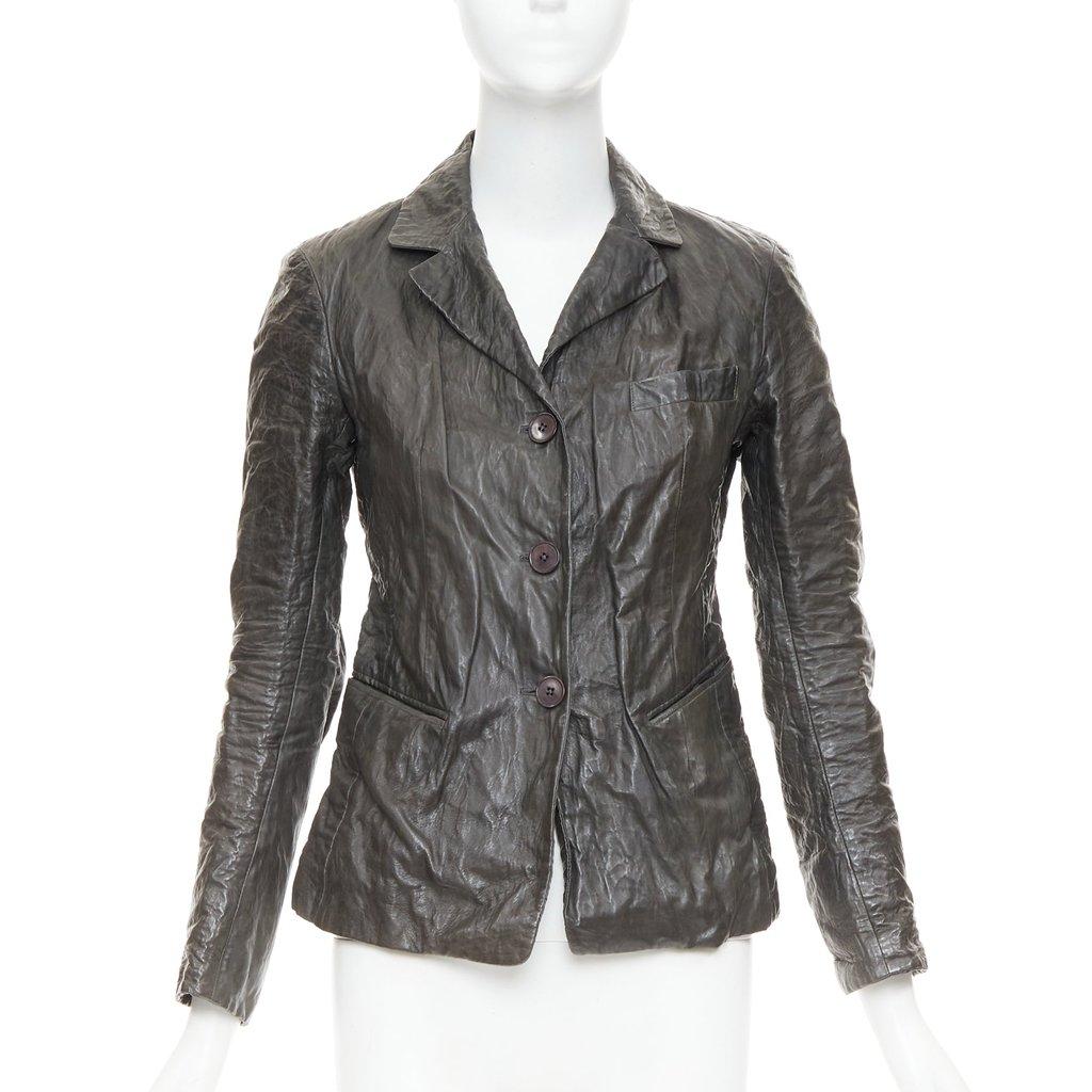 Donna Karan Brown Leather Leather Jacket